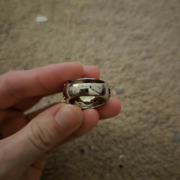 Coach Black And Silver W/rhinestones Ring - Picture 3 of 5